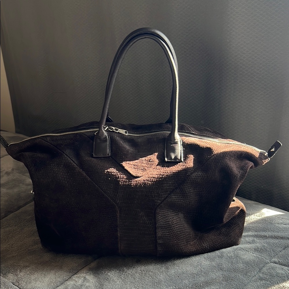 Brown Suede Tote Bag